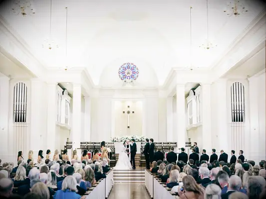 Wedding ceremony at large church