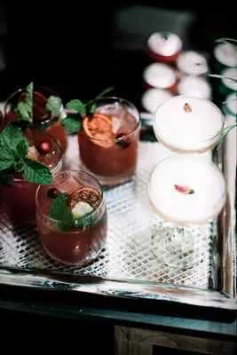 Whiskey sour and cranberry fall signature cocktails