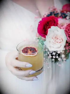 Blood Orange Delight fall wedding cocktail idea