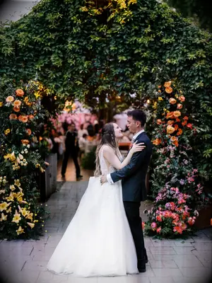 Enchanted greenery wedding arch