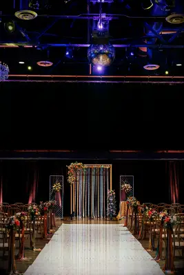 Ribbon wedding arbor 