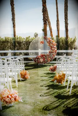 Floral circle wedding arch