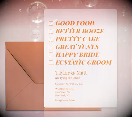 Vibrant wedding invitations