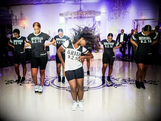 Bridal party entrance at wedding reception