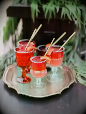 Blood orange margarita wedding mocktails