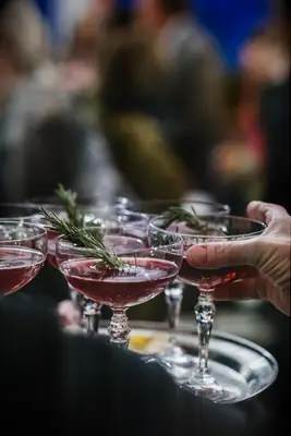 Cranberry rosemary mocktails at wedding