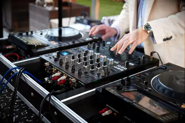 Close up of DJ booth