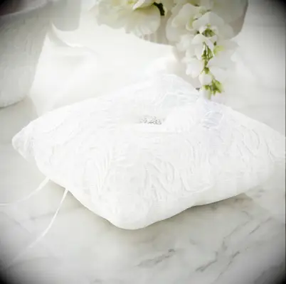 Vintage lace ring bearer pillow