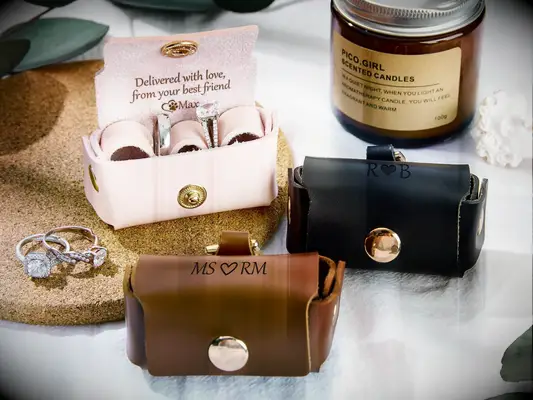 Leather ring bearer box from dog