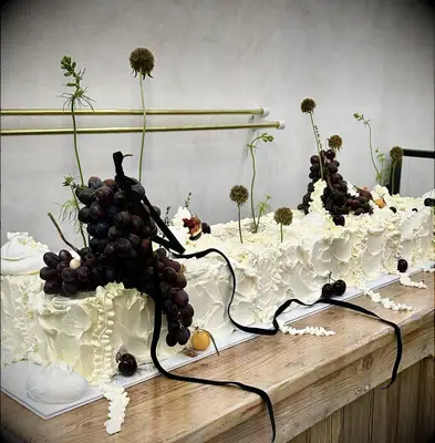 Unique textured wedding cake