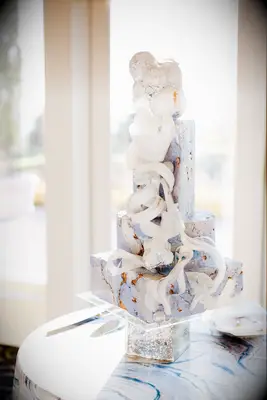 Unique marble wedding cake