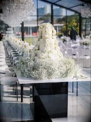 Elegant tiered wedding cake