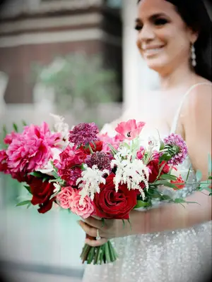 Astilbe pink summer wedding bouquet