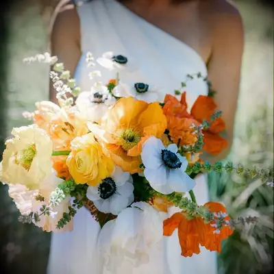 Poppy summer wedding Bouquet