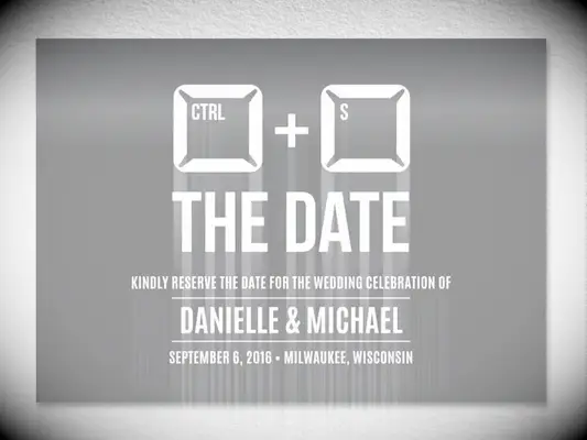 etsy tech funny grey and white save the date digital card