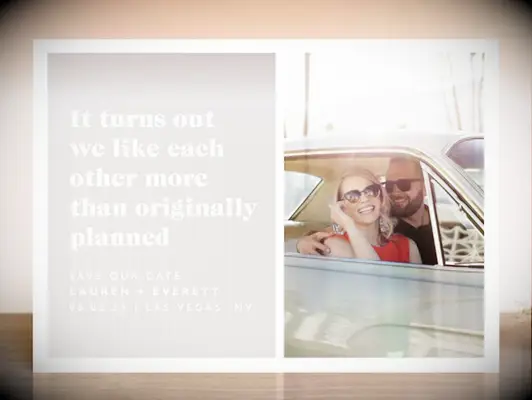 minted original plan funny light grey and white save the date postcard or magnet with photo