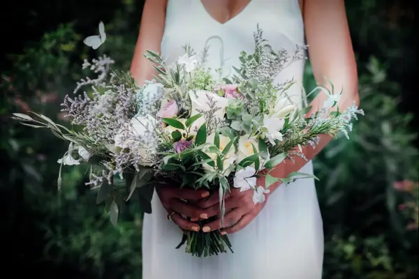 Delightful Thistle Wildflower Wedding Bouquet
