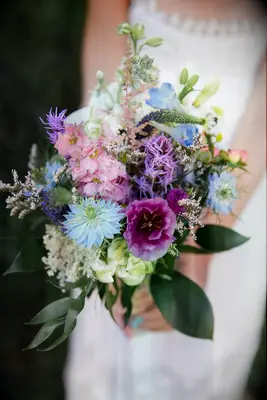 Breathtaking Blue Wildflower Wedding Bouquet Idea 