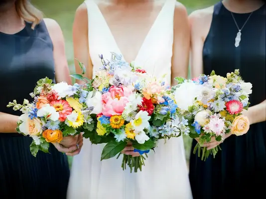 Bold and Bright Wildflower Wedding Bouquets