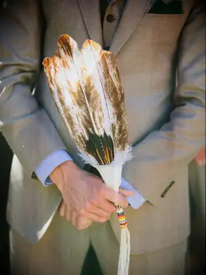feather for Native American wedding ceremony