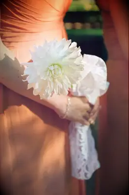 Single stem white floral bouquet