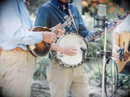 Wedding band playing banjos.
