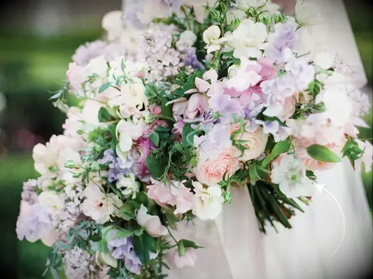 Bright bouquet of yellow, hot pink and orange