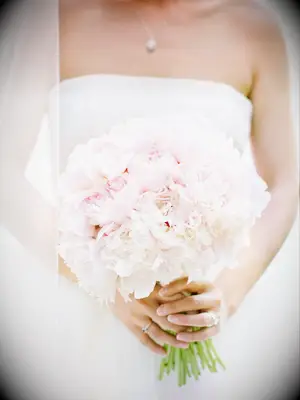 Blush pink bridal bouquet of peonies