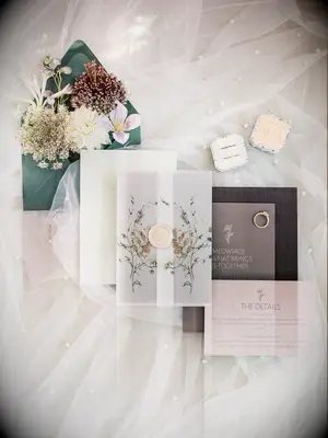 Elegant garden wedding invitation suite