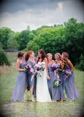 Lavender bridesmaid dresses garden wedding idea