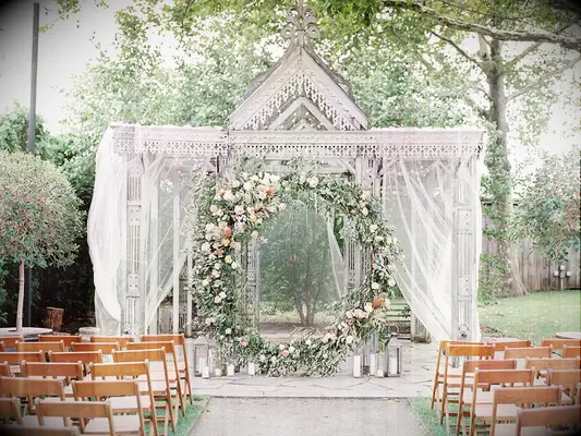 Romantic garden wedding altar idea