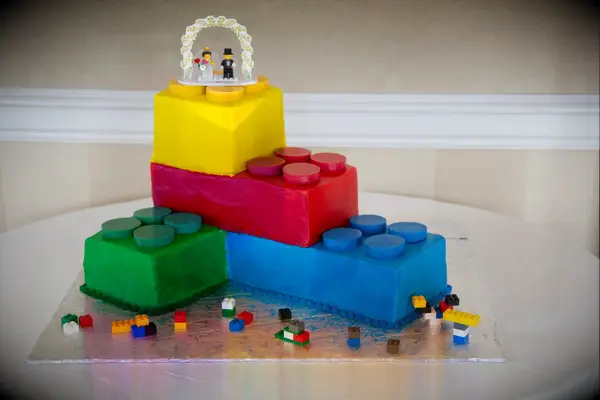 Lego-shaped groom