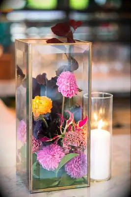 Terrarium centerpieces at boho wedding