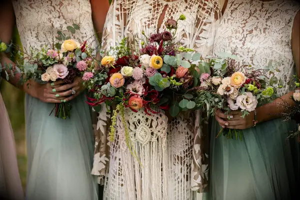 Small bohemian wedding bouquets