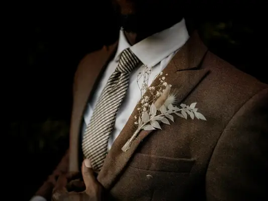 Dried boho boutonniere