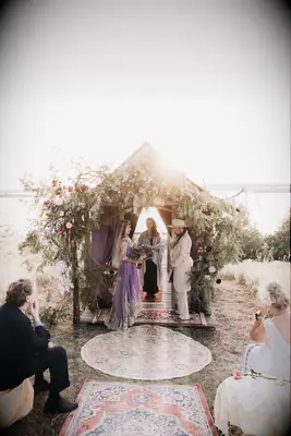 Boho outdoor tea room ceremony