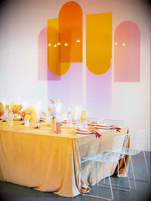 Velvet table linens at boho wedding