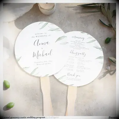 Circle wedding program fan