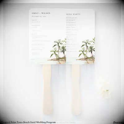 Tropical inspired wedding program