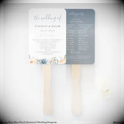 Two tone and floral wedding program