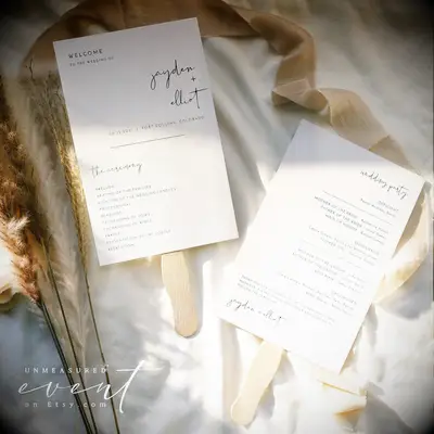 Modern script wedding program