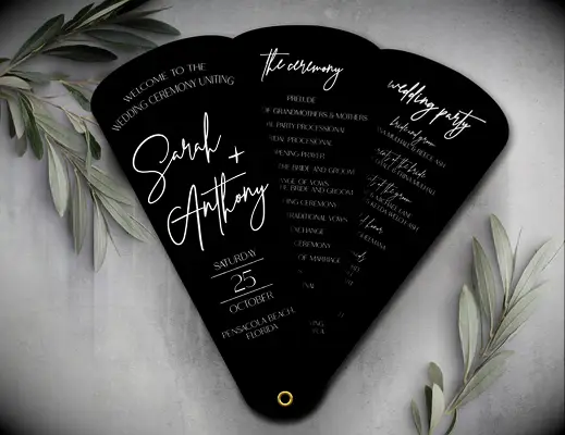 Program wedding fan