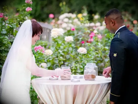 sand unity ceremony at wedding