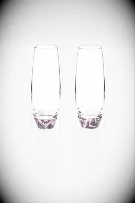 stemless wedding champagne flutes with amethyst stone bases