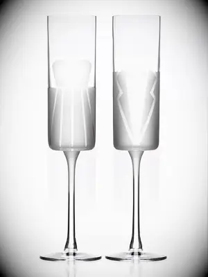 Bride and groom glasses for wedding toast