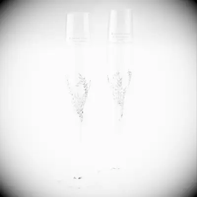 Engraved flute set with jeweled leaf wrapping from Things Remembered