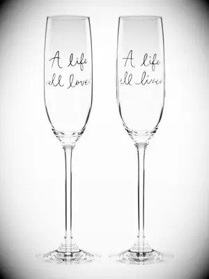 Kate Spade wedding champagne glasses A Life Well Loved, A Life Well Lived