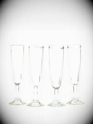 rustic wedding champagne flutes made from hand-blown recycled glass