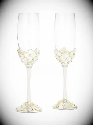 Olivia Riegel dogwood blossoms champagne flutes