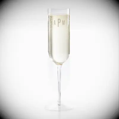 monogrammed wedding champagne flute